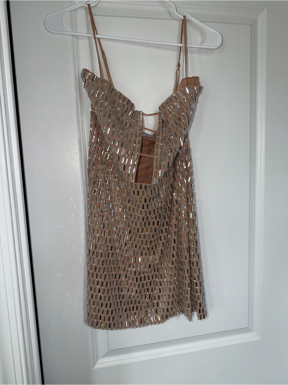Sparkly Cutout Strap Mini Dress - Picture 4 of 5